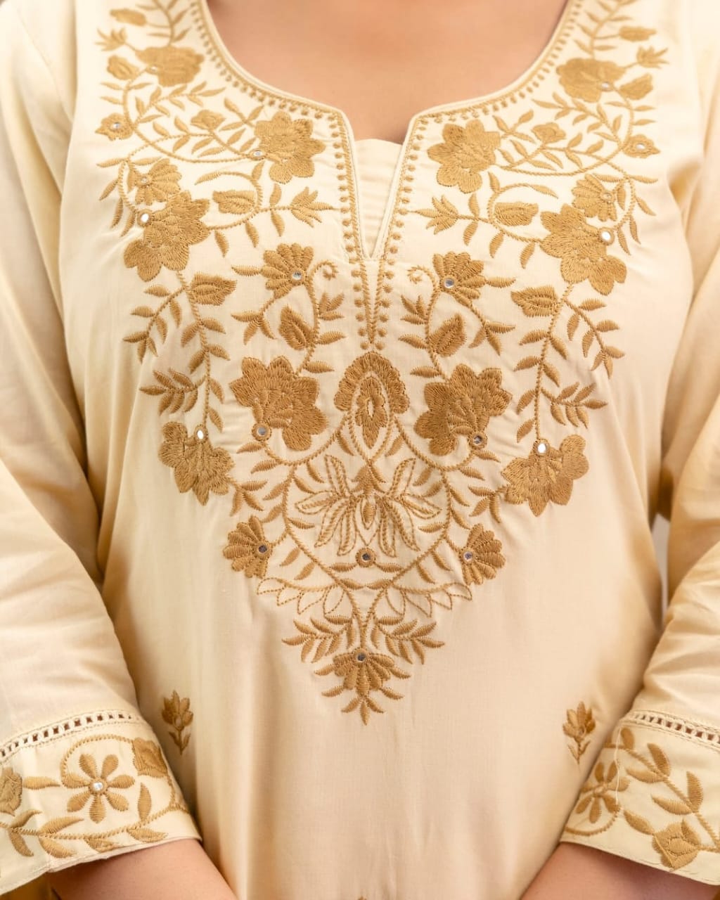 Rakhi Special Embroidered Khadi Cotton Suit Set for Women