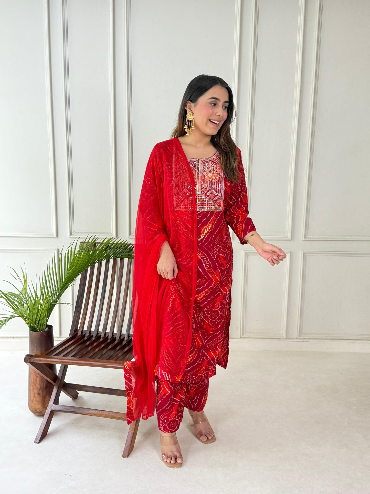 Elegant Red Printed Kurti Set ā Everyday Ethnic Wear