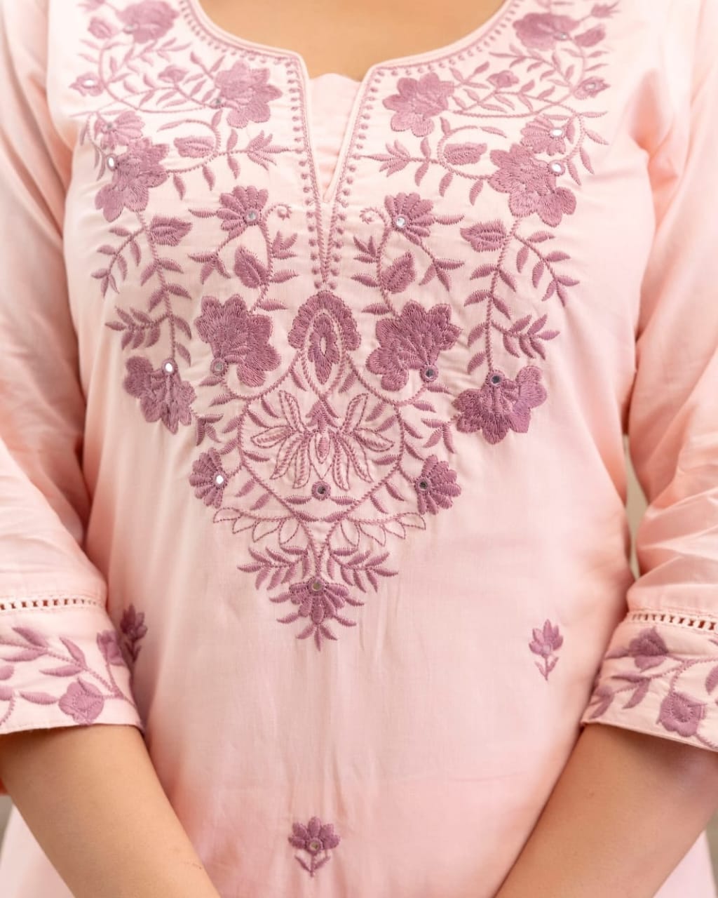 Rakhi Special Embroidered Khadi Cotton Suit Set for Women