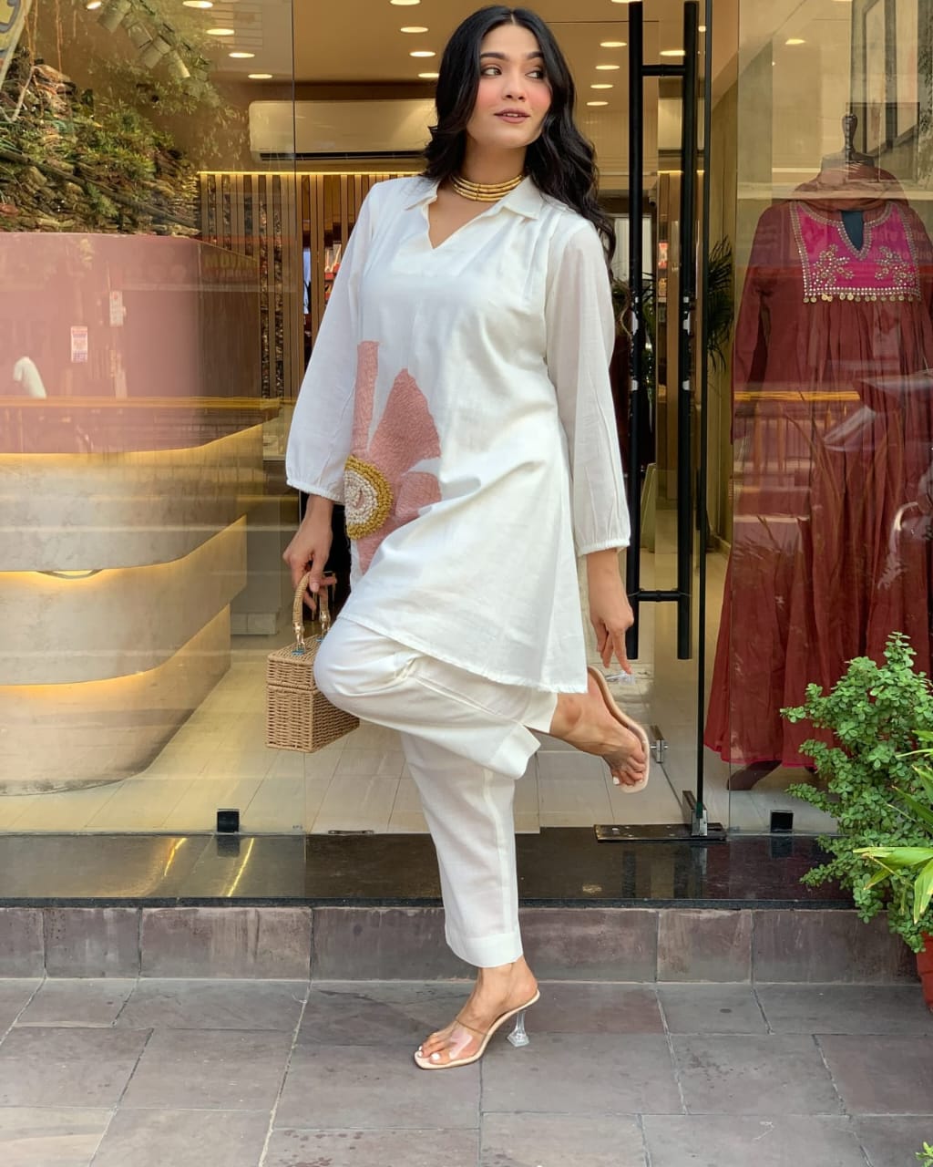 Premium Cotton Co-ord Set for Women | Embroidered Summer Co-ord Suit