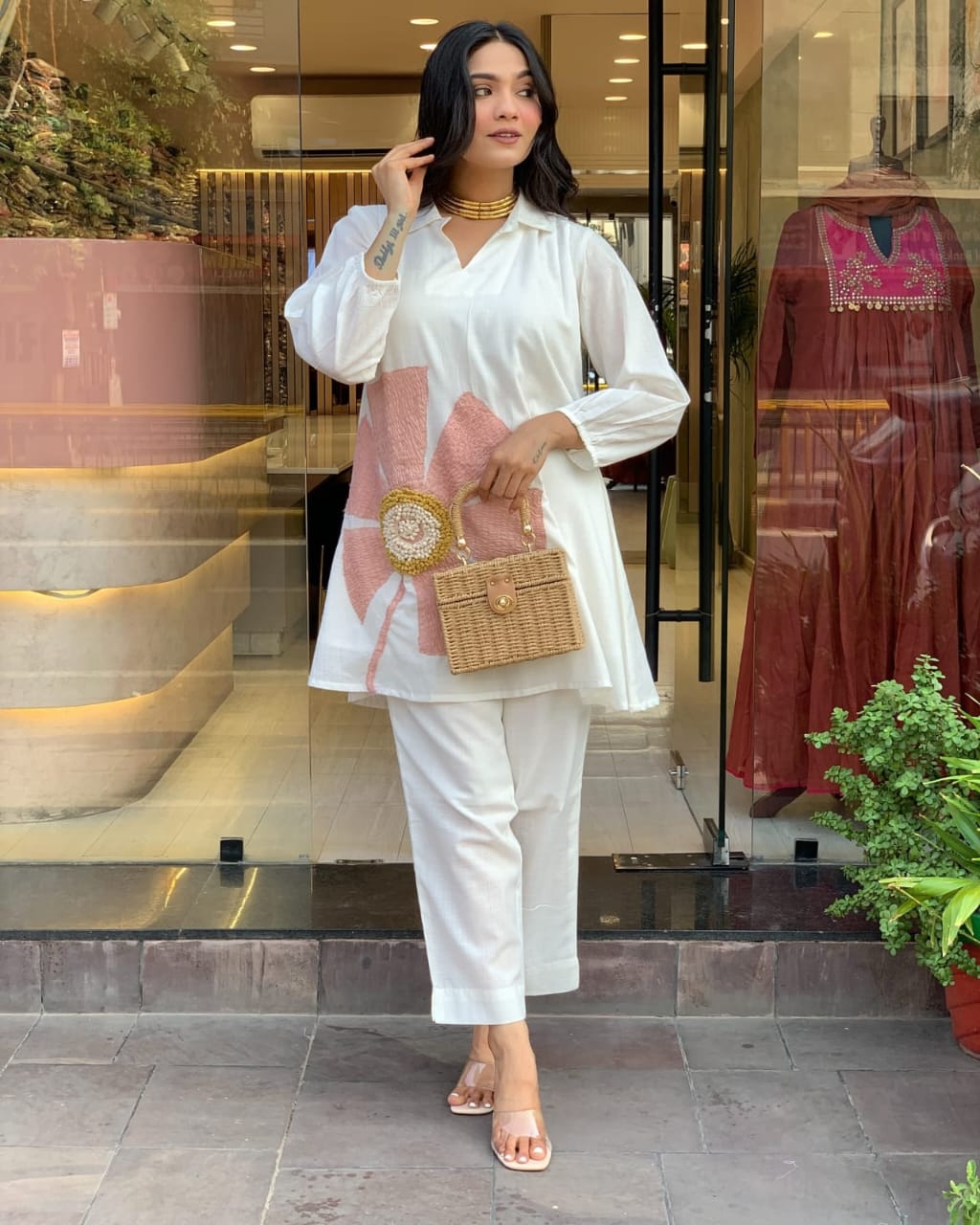 Premium Cotton Co-ord Set for Women | Embroidered Summer Co-ord Suit