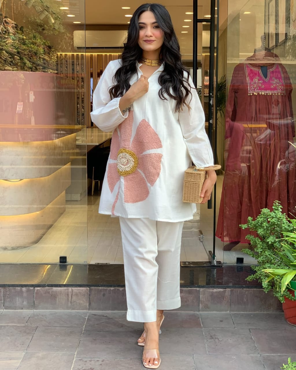 Premium Cotton Co-ord Set for Women | Embroidered Summer Co-ord Suit