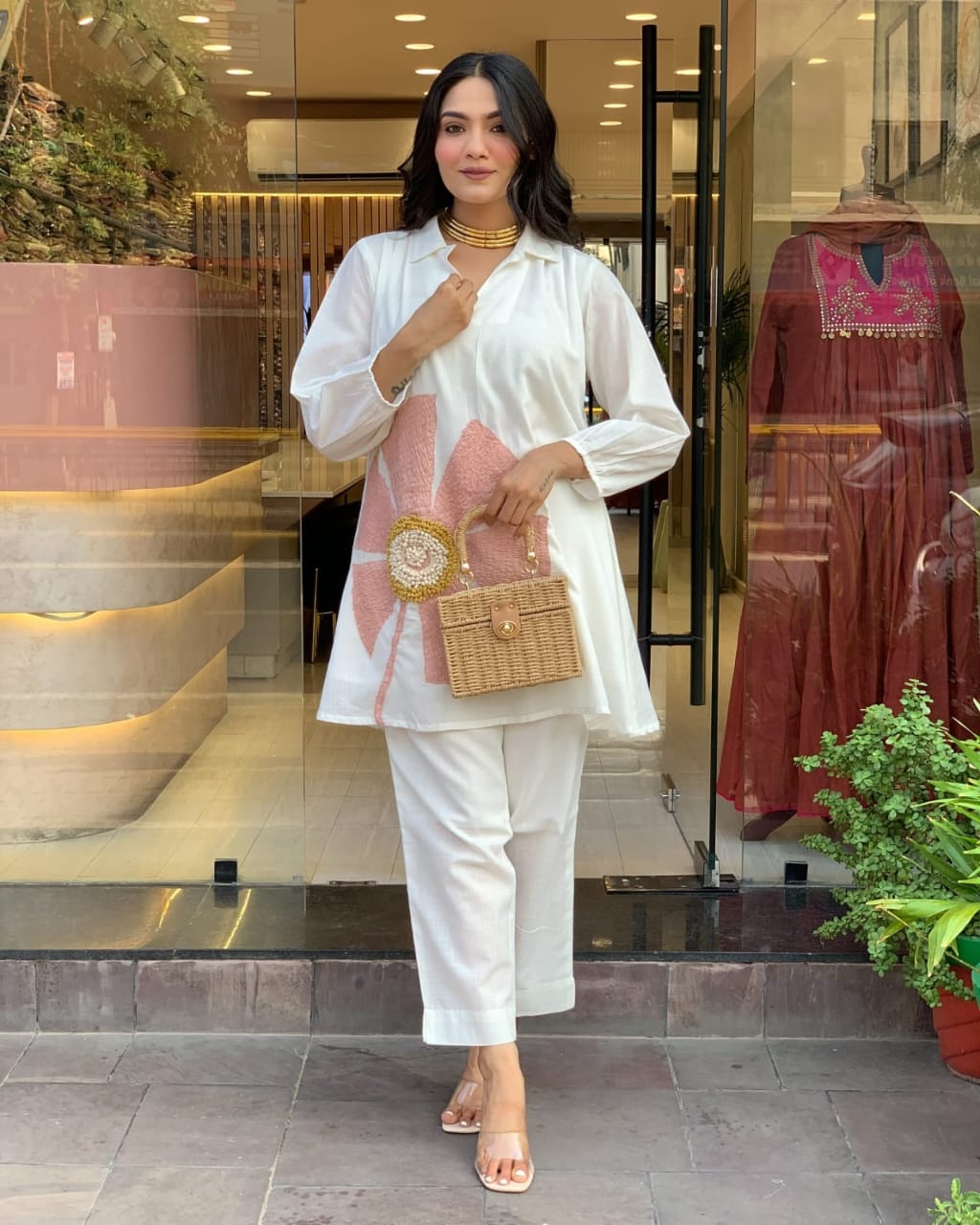 Premium Cotton Co-ord Set for Women | Embroidered Summer Co-ord Suit