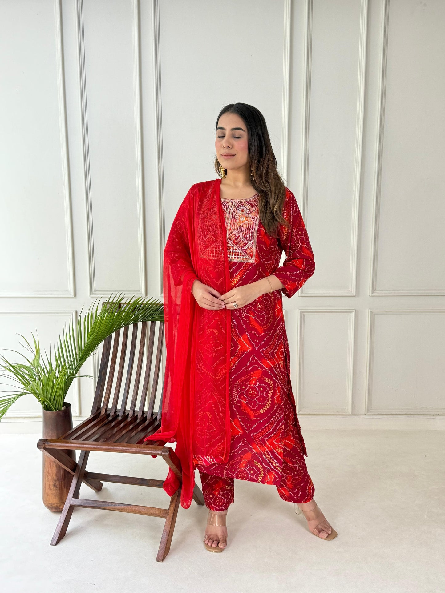 Elegant Red Printed Kurti Set – Everyday Ethnic Wear