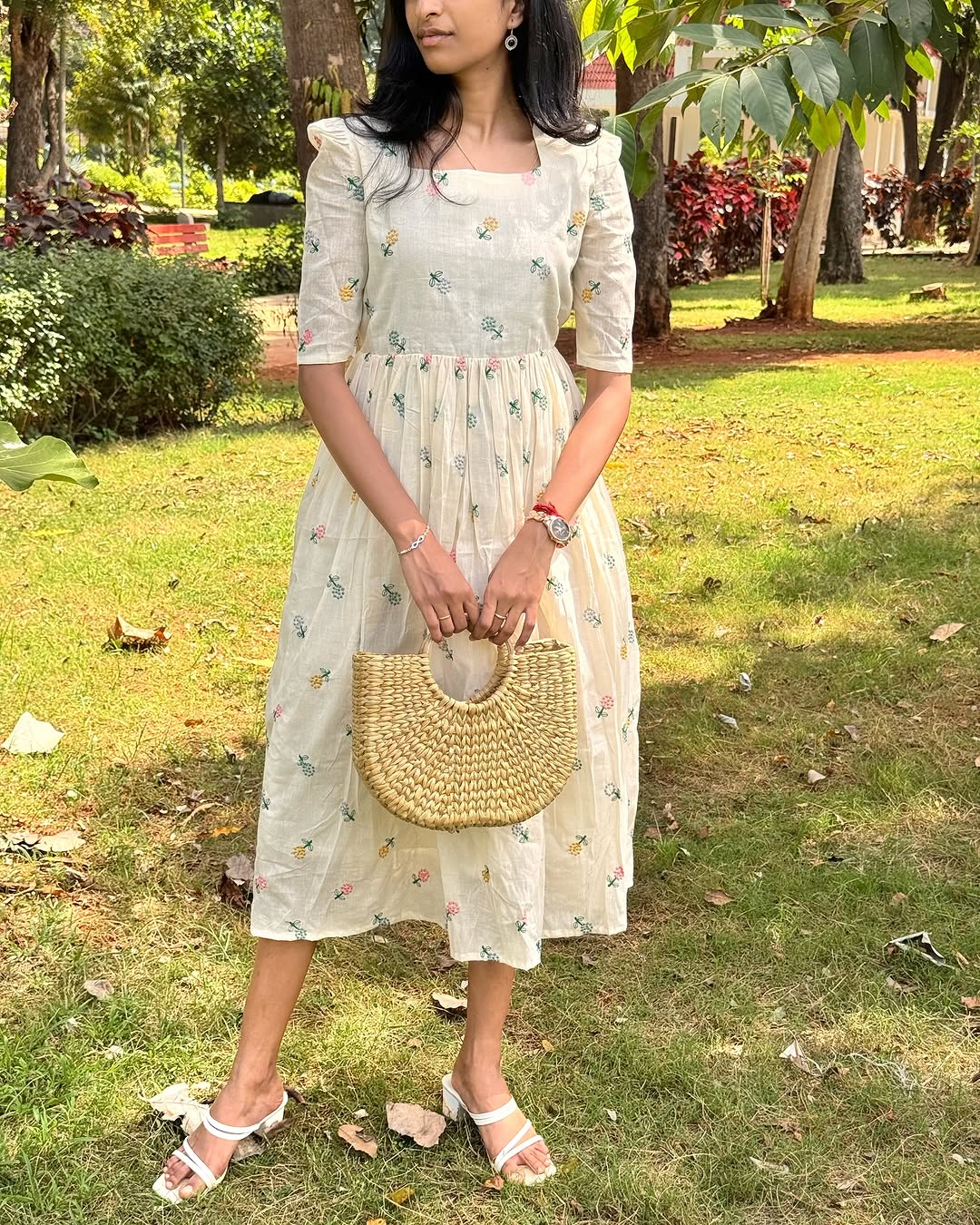 🌼 New Launch: Zinnia Flower Embroidered Midi Dress 🌼