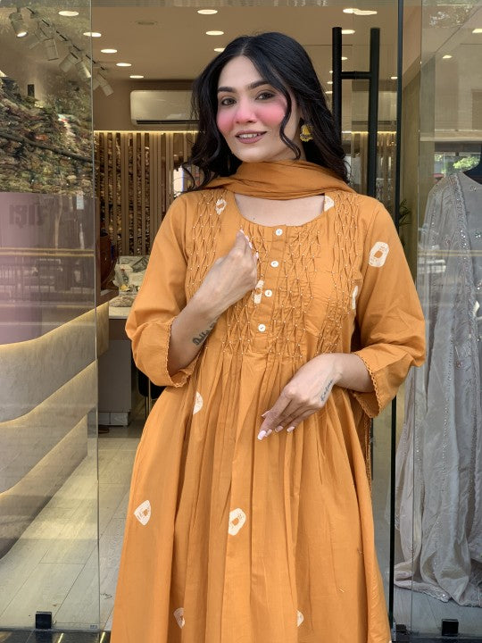 Elegant Maroon Anarkali Cotton Suit Set for Women