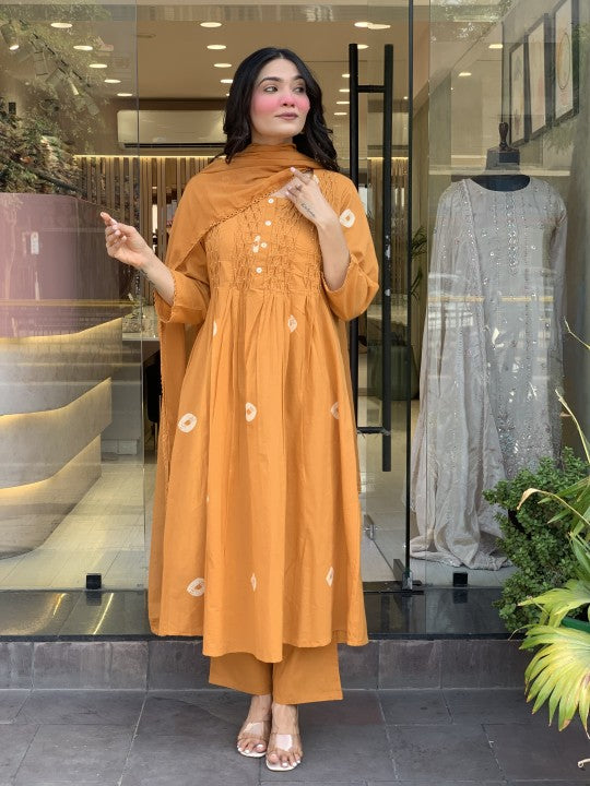 Elegant Maroon Anarkali Cotton Suit Set for Women